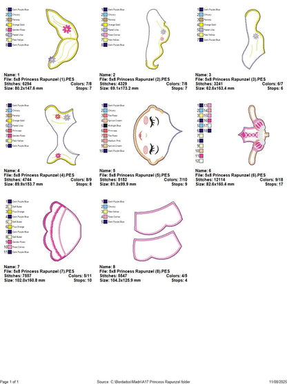 Rapunzel Princess – ITH Project – Machine Embroidery Design