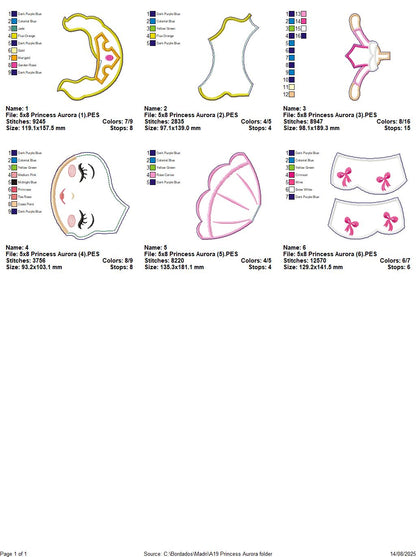 Princess Aurora – ITH Project – Machine Embroidery Design