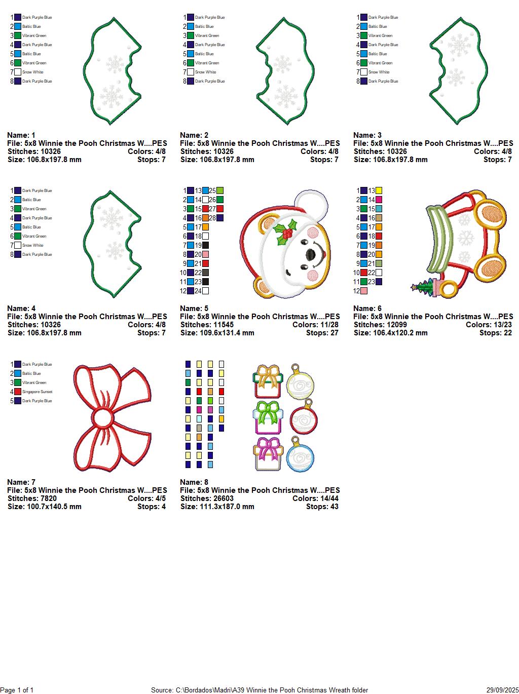 Christmas Bear Wreath – ITH Project – Machine Embroidery Design