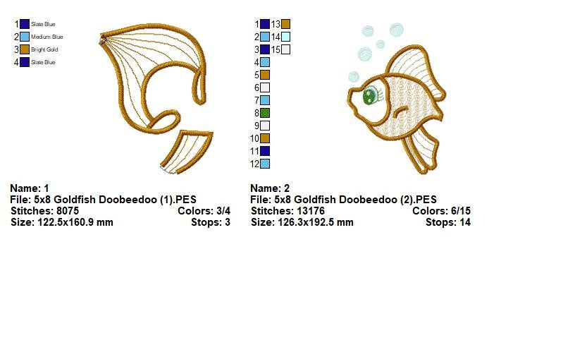 Little Goldfish 3D – ITH Project – Machine Embroidery Design