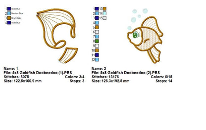 Little Goldfish 3D – ITH Project – Machine Embroidery Design