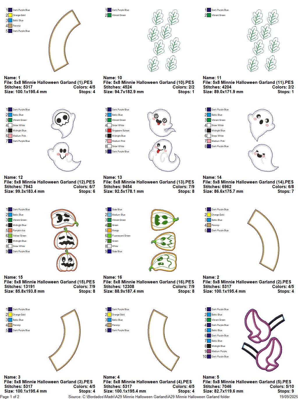 Minnie Halloween Wreath - ITH Project - Machine Embroidery Design