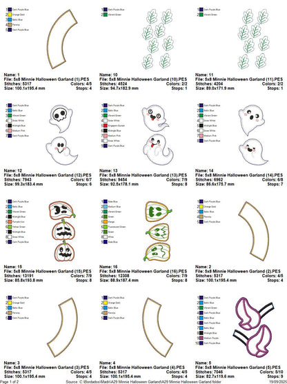 Minnie Halloween Wreath - ITH Project - Machine Embroidery Design