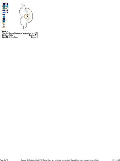 Santa and Reindeer – ITH Project – Machine Embroidery Design