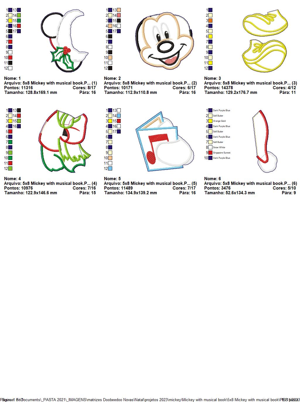 Mickey with Musical Book - ITH Project - Machine Embroidery Design