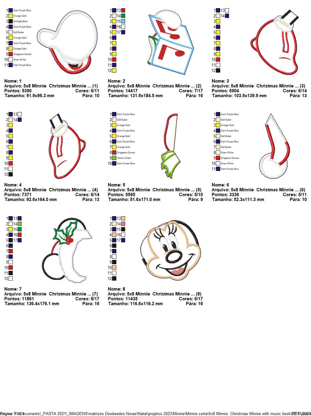 Minnie Christmas with Music Book - ITH Project - Machine Embroidery Design