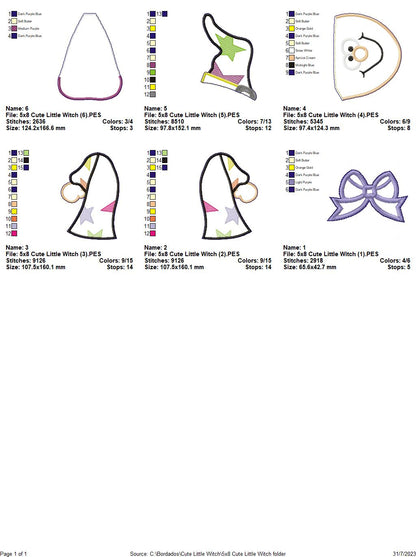 Cute Little Witch - ITH Project - Machine Embroidery Design