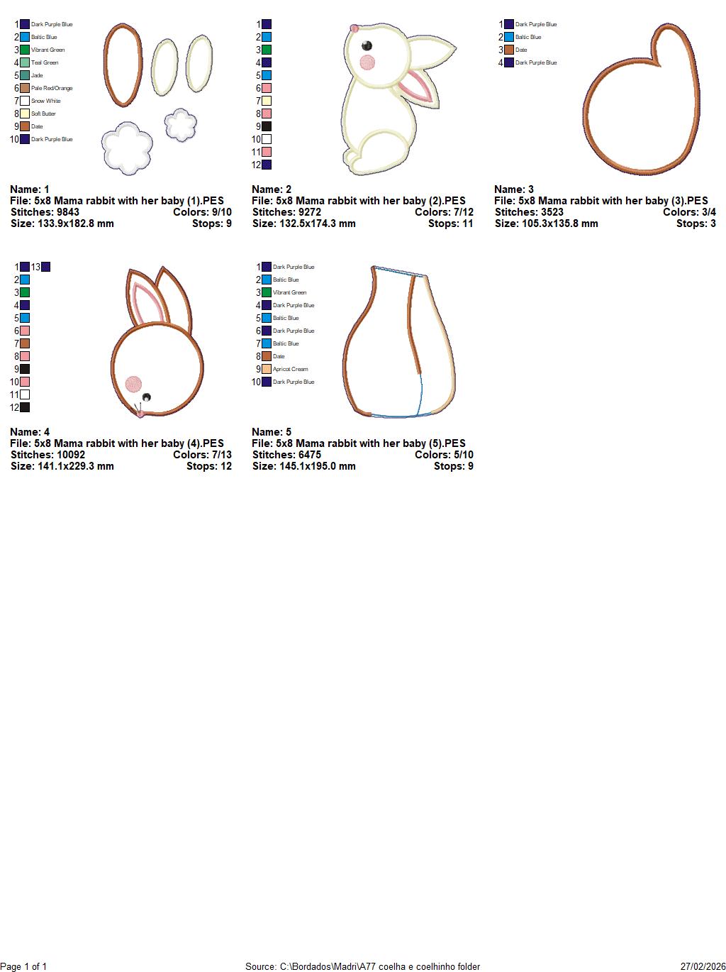 Easter Bunny Mom with her Baby – ITH Project – Machine Embroidery Design