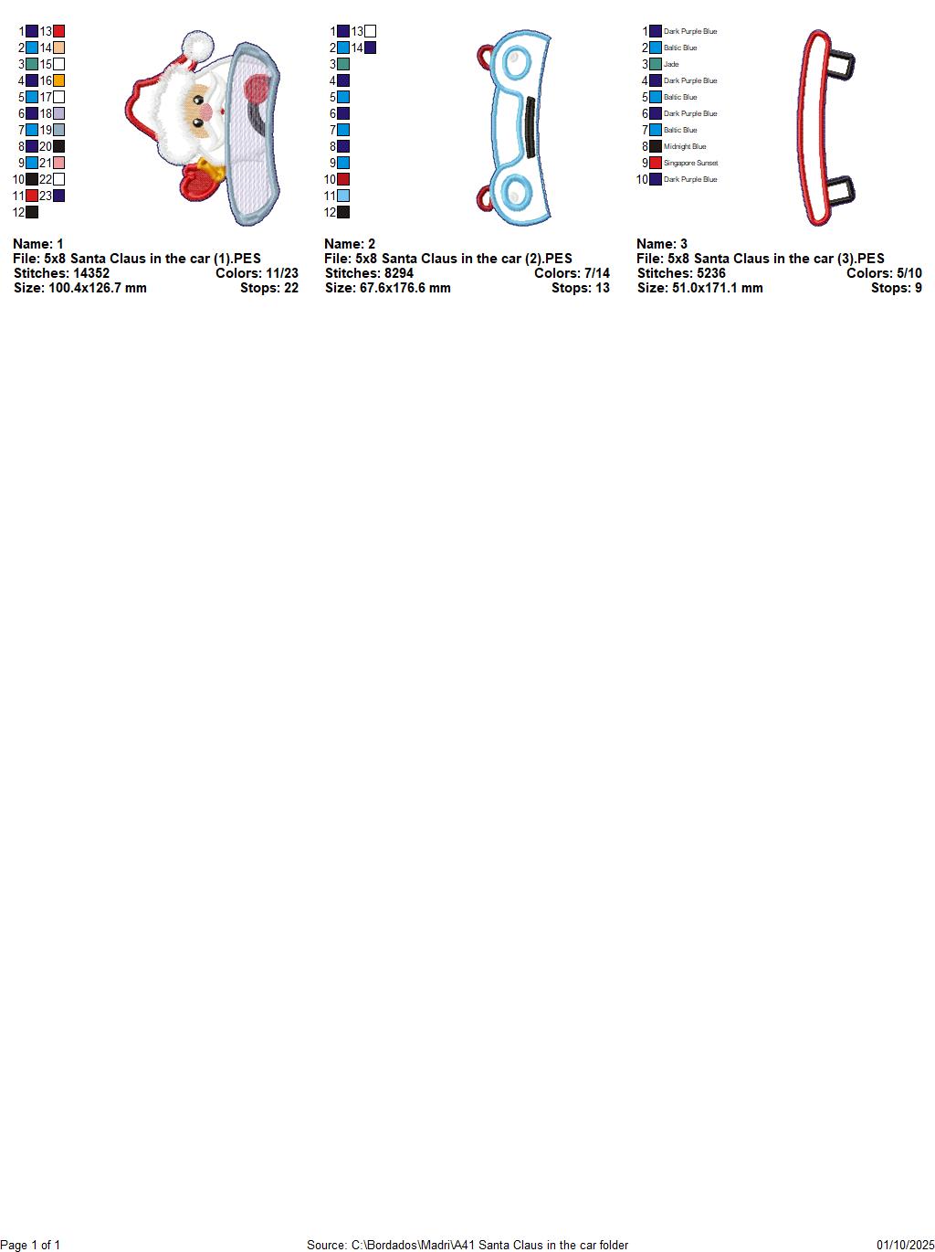 Santa Driving Car – ITH Project – Machine Embroidery Design