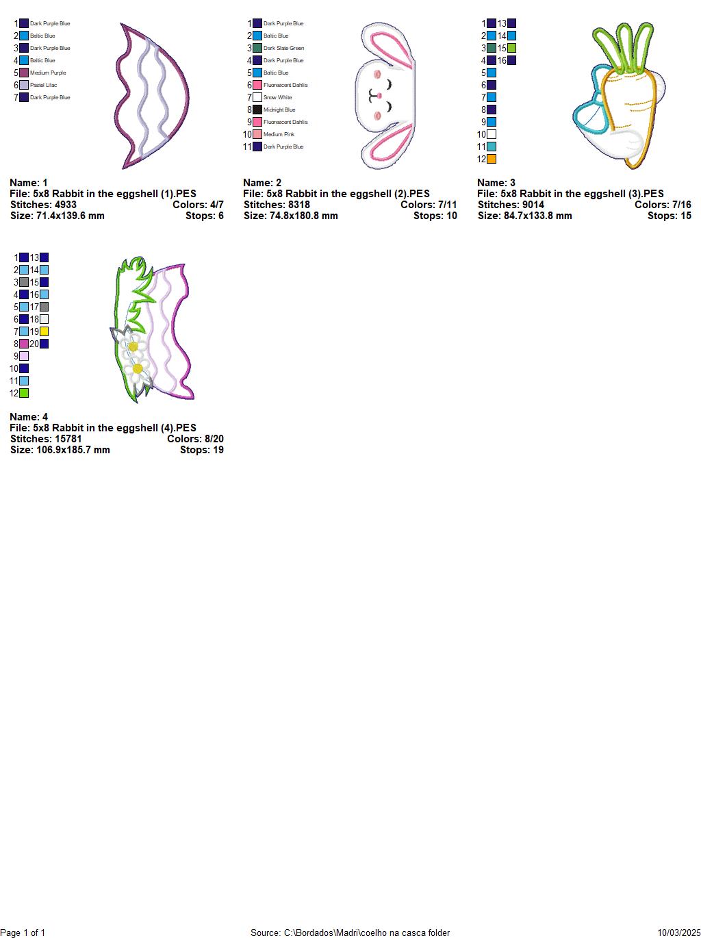 Bunny in the Egg Shell - ITH Project - Machine Embroidery Design