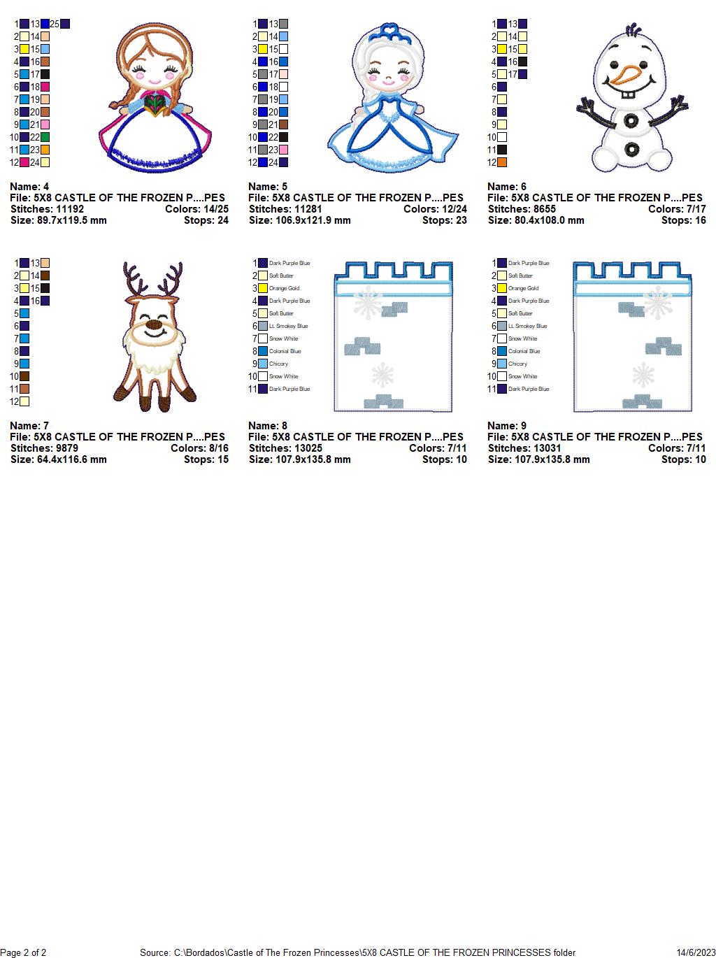 Castle of The Frozen Princesses - ITH Project - Machine Embroidery Design