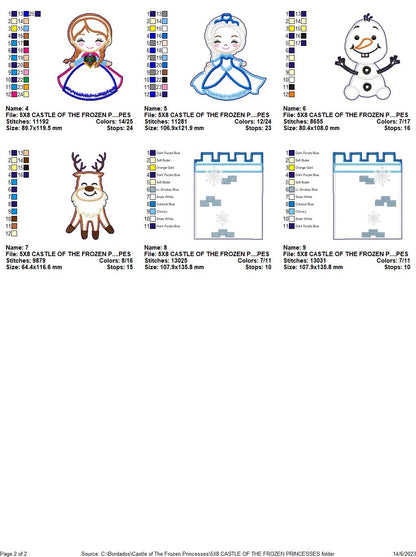 Castle of The Frozen Princesses - ITH Project - Machine Embroidery Design