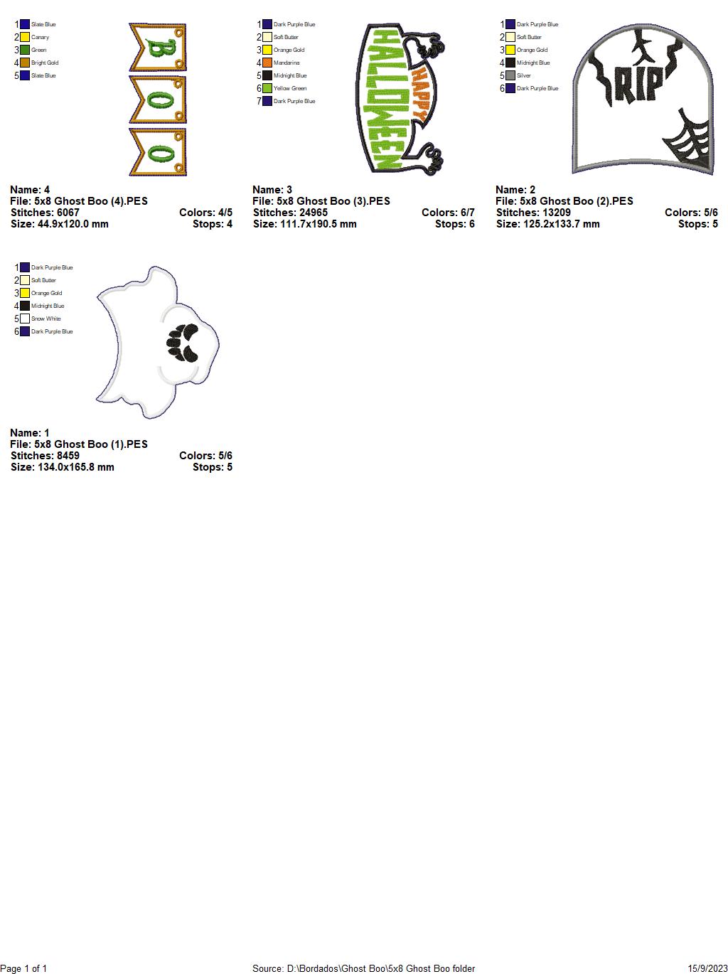 Ghost Boo - ITH Project - Machine Embroidery Design