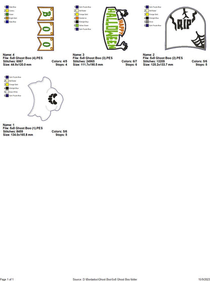 Ghost Boo - ITH Project - Machine Embroidery Design