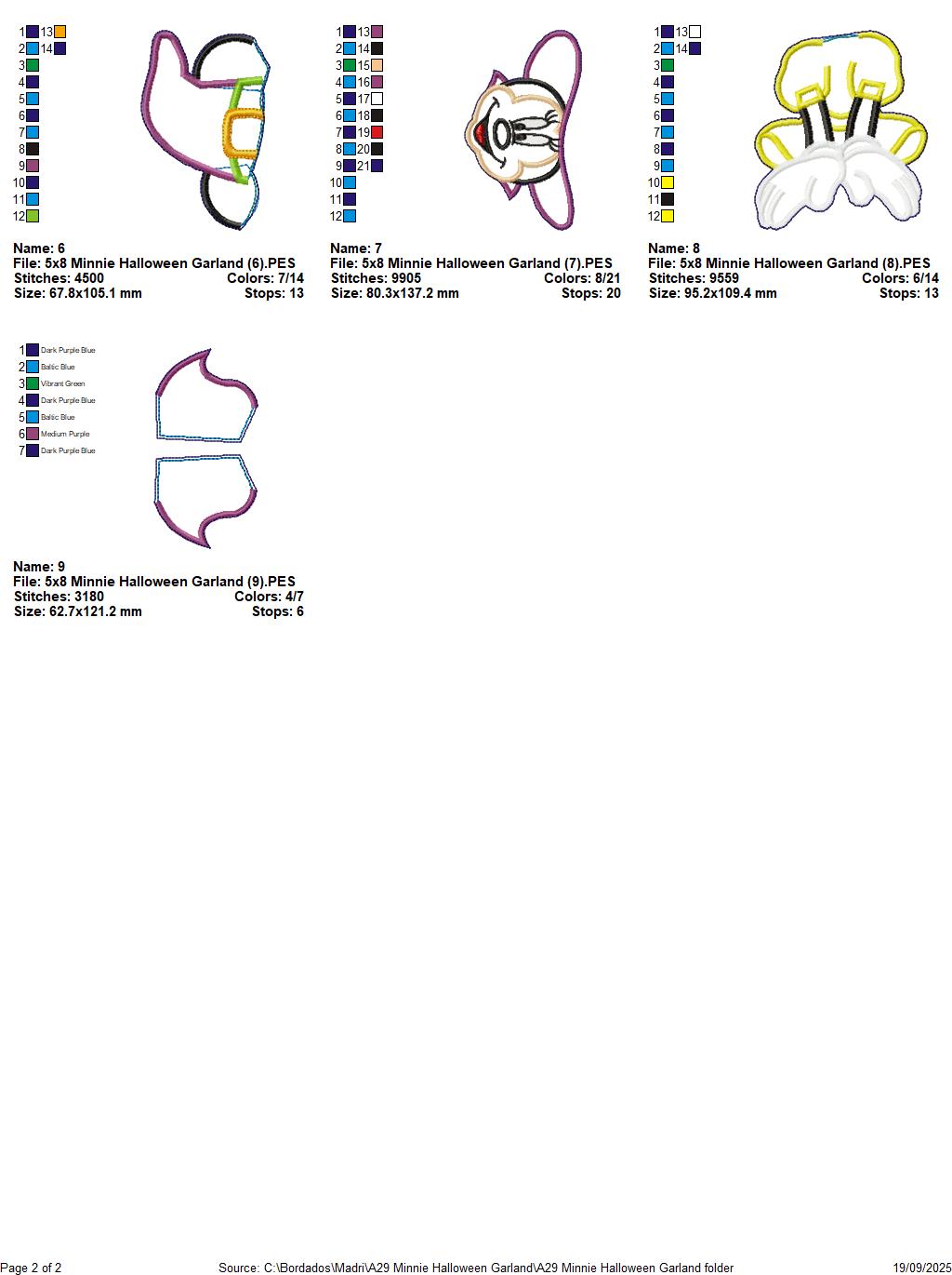 Minnie Halloween Wreath - ITH Project - Machine Embroidery Design