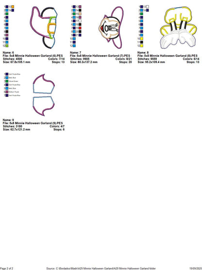 Minnie Halloween Wreath - ITH Project - Machine Embroidery Design