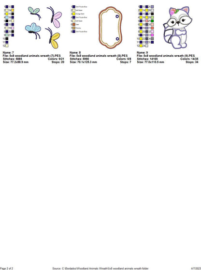 Woodland Animals Wreath - ITH Project - Machine Embroidery Design