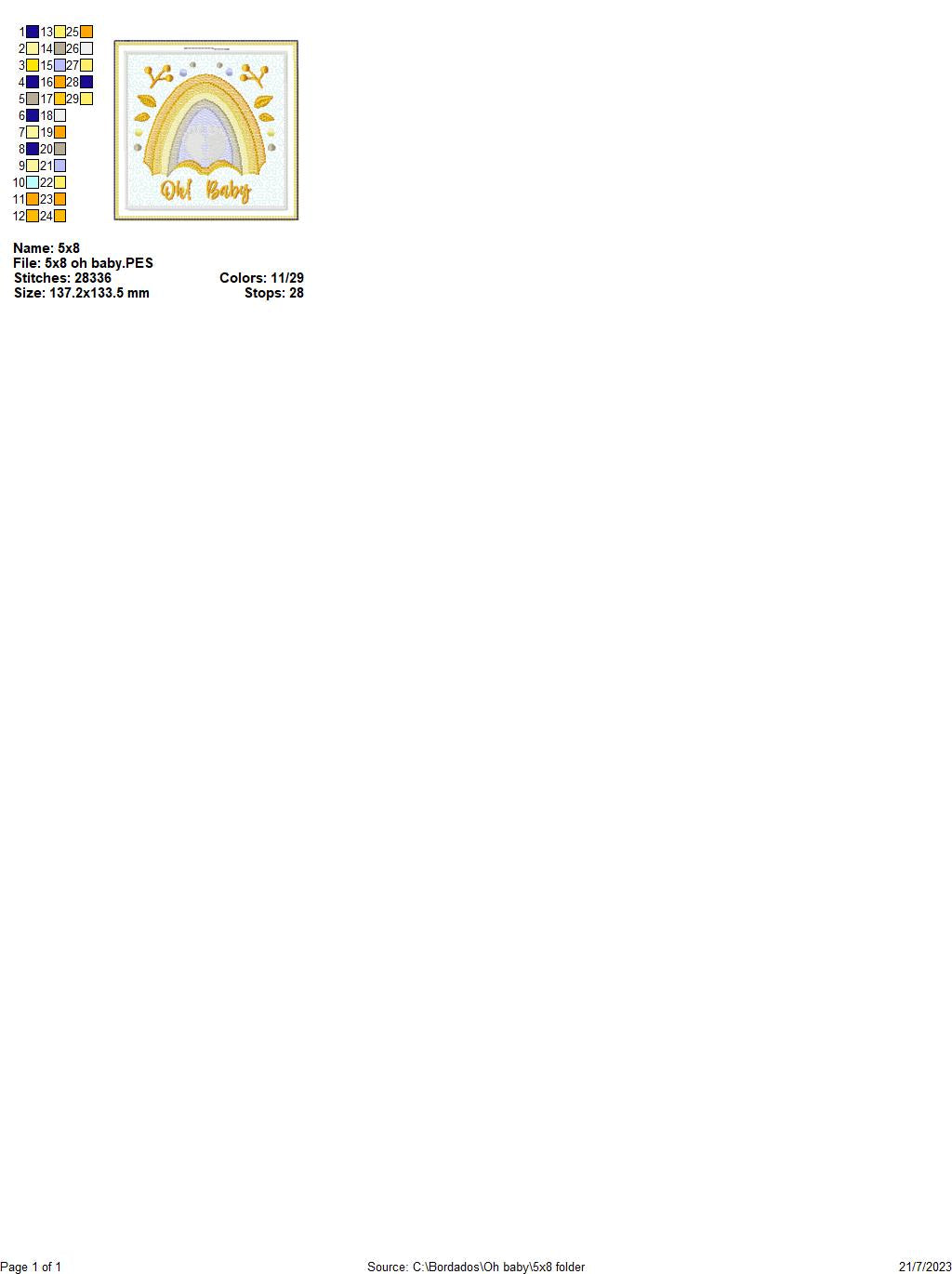 Oh! Baby Ornament - ITH Project - Machine Embroidery Design