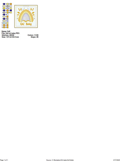 Oh! Baby Ornament - ITH Project - Machine Embroidery Design