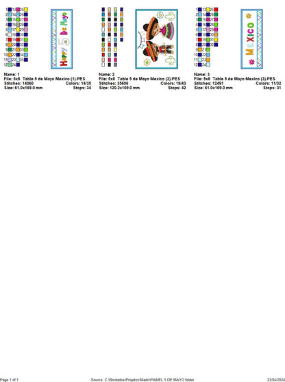 Cinco de Mayo Mexico Hanger - ITH Project - Machine Embroidery Design