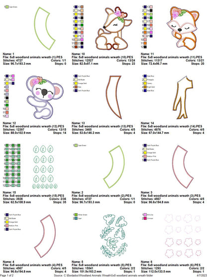 Woodland Animals Wreath - ITH Project - Machine Embroidery Design