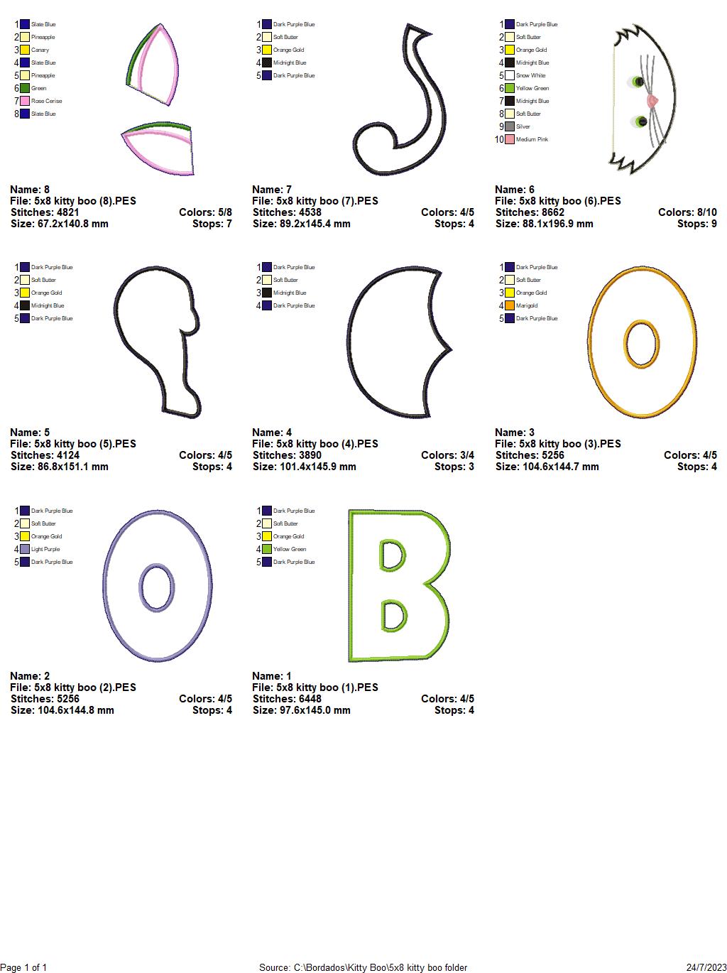 Halloween Kitty Boo - ITH Project - Machine Embroidery Design