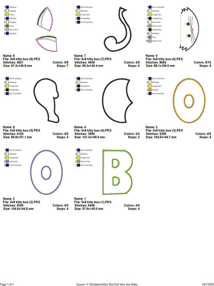 Halloween Kitty Boo - ITH Project - Machine Embroidery Design