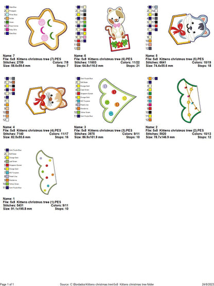 Kittens Christmas Tree - ITH Project - Machine Embroidery Design