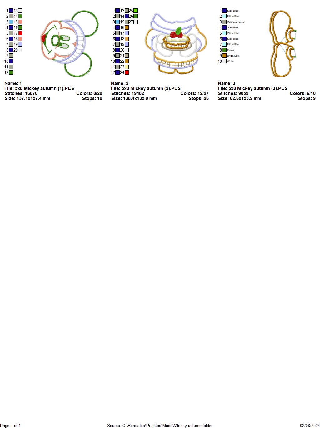 Mickey Autumn - ITH Project - Machine Embroidery Design