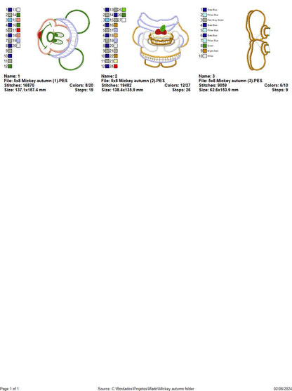 Mickey Autumn - ITH Project - Machine Embroidery Design