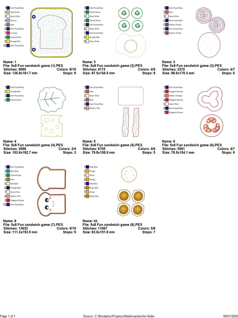 Sandwich Sensory Book Page - ITH Project - Machine Embroidery Design