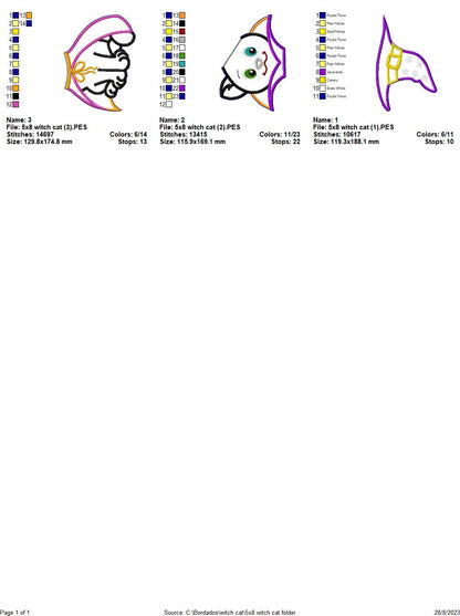 Witch Cat - ITH Project - Machine Embroidery Design