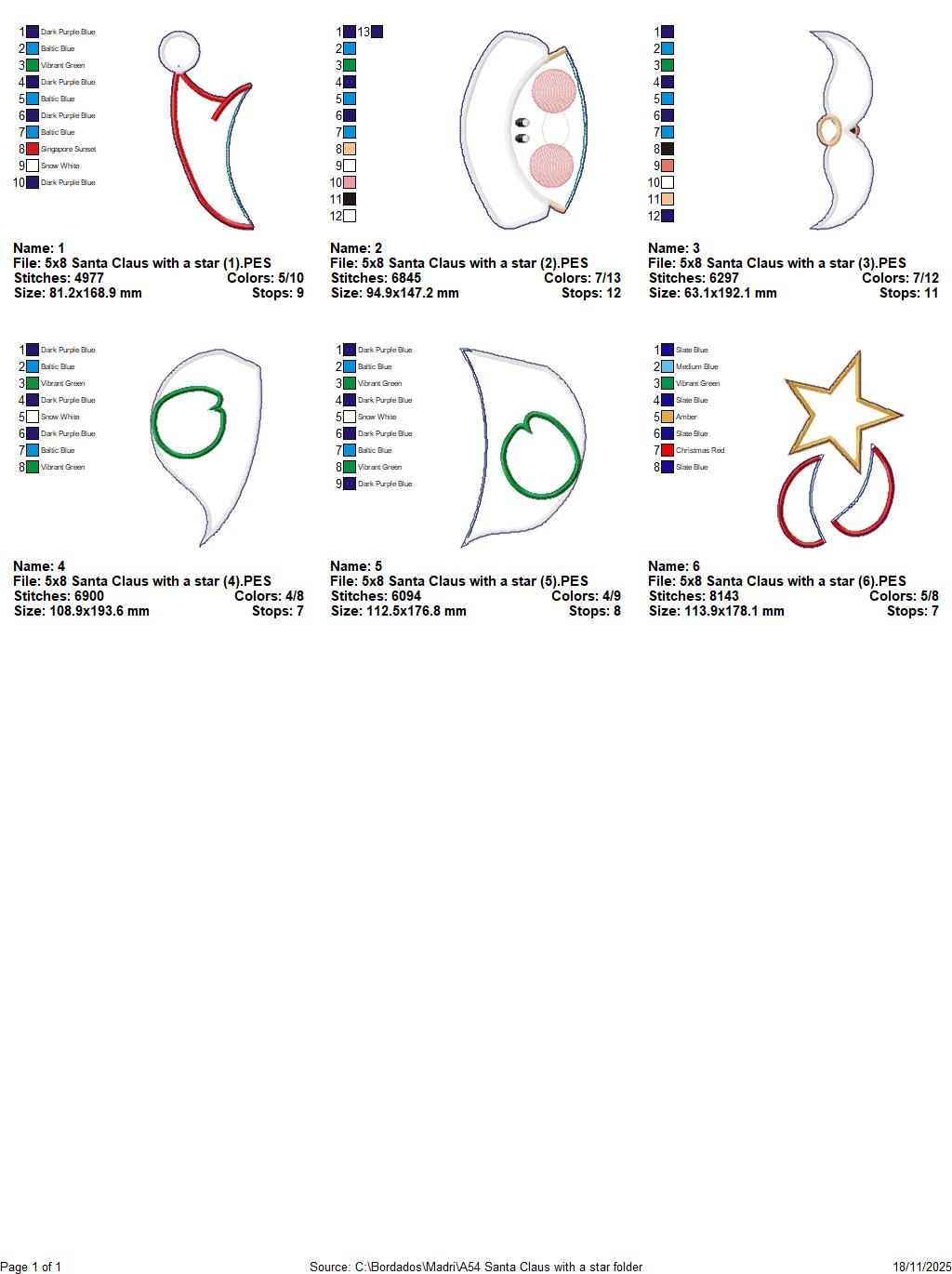 Santa Claus with Star Door Hanger – ITH Project – Machine Embroidery Design