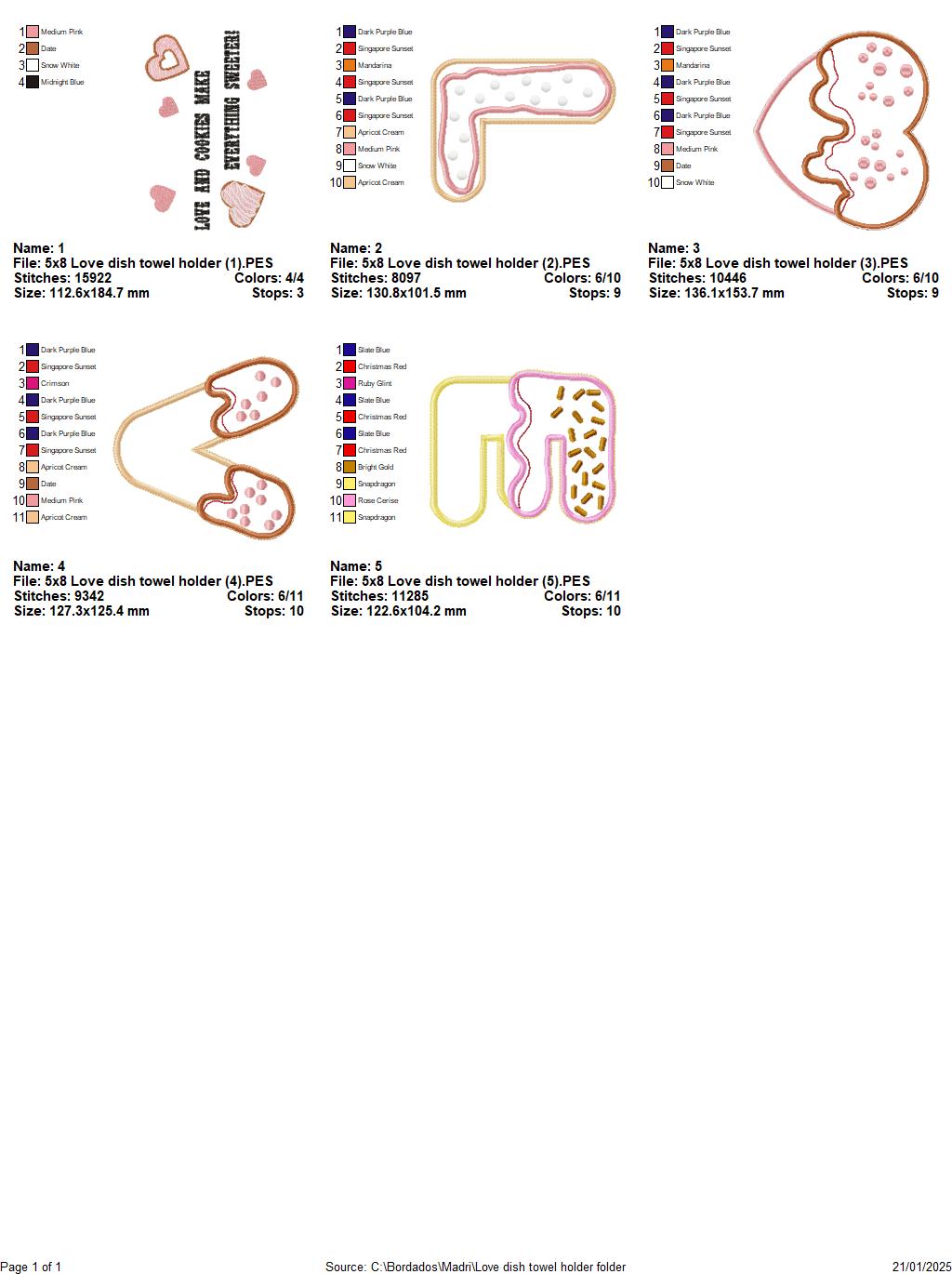 Love Dish Cloth Hanger - ITH Project - Machine Embroidery Design
