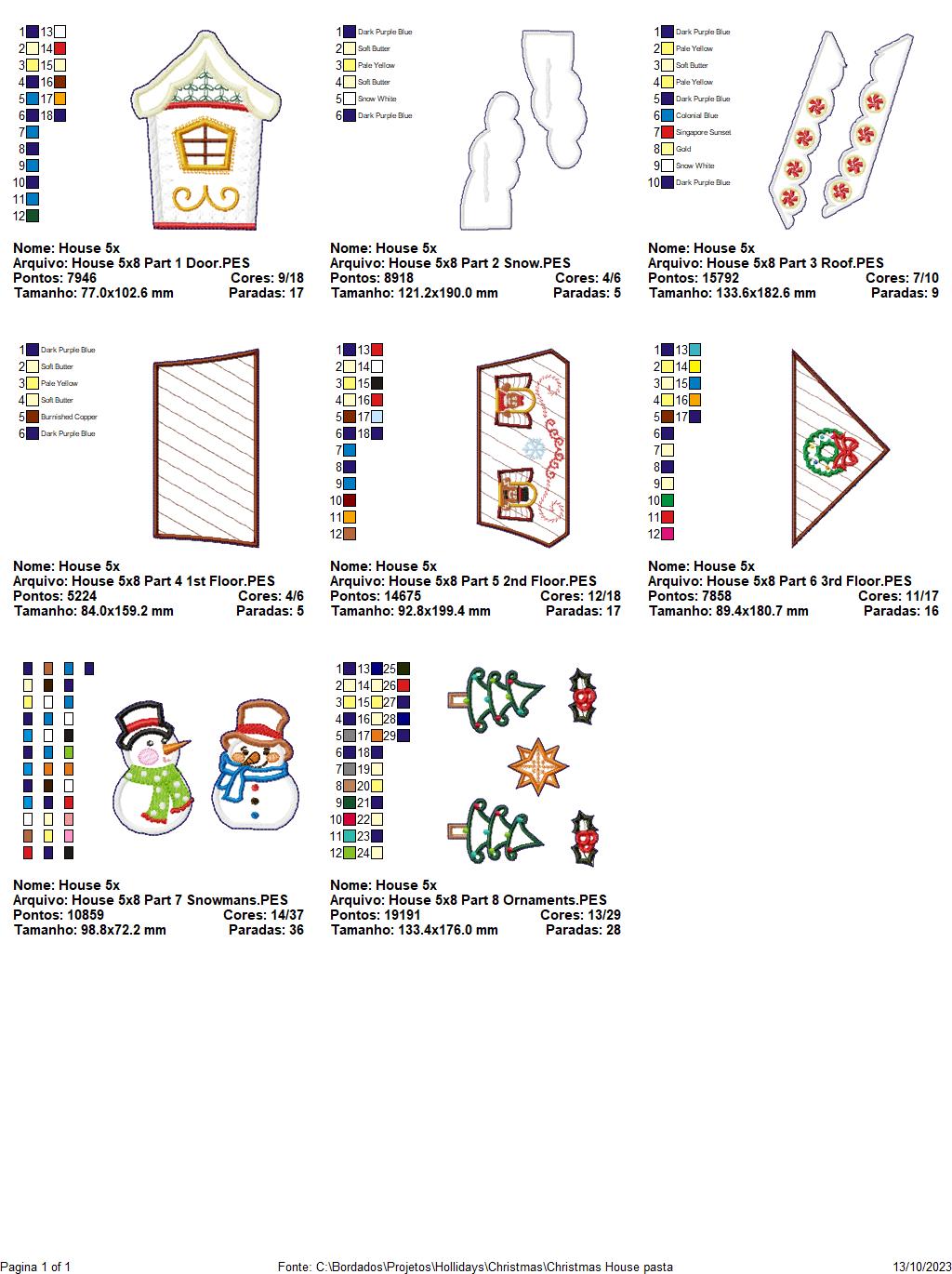 Christmas House Ornament - ITH Project - Machine Embroidery Design