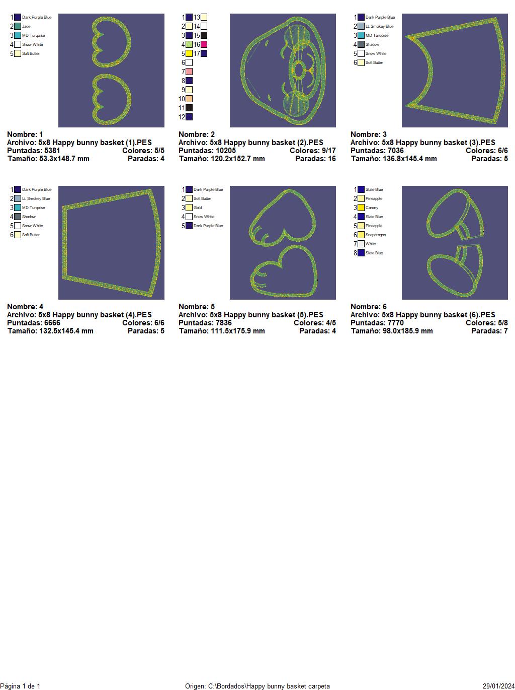 Happy Bunny Basket - ITH Project - Machine Embroidery Design