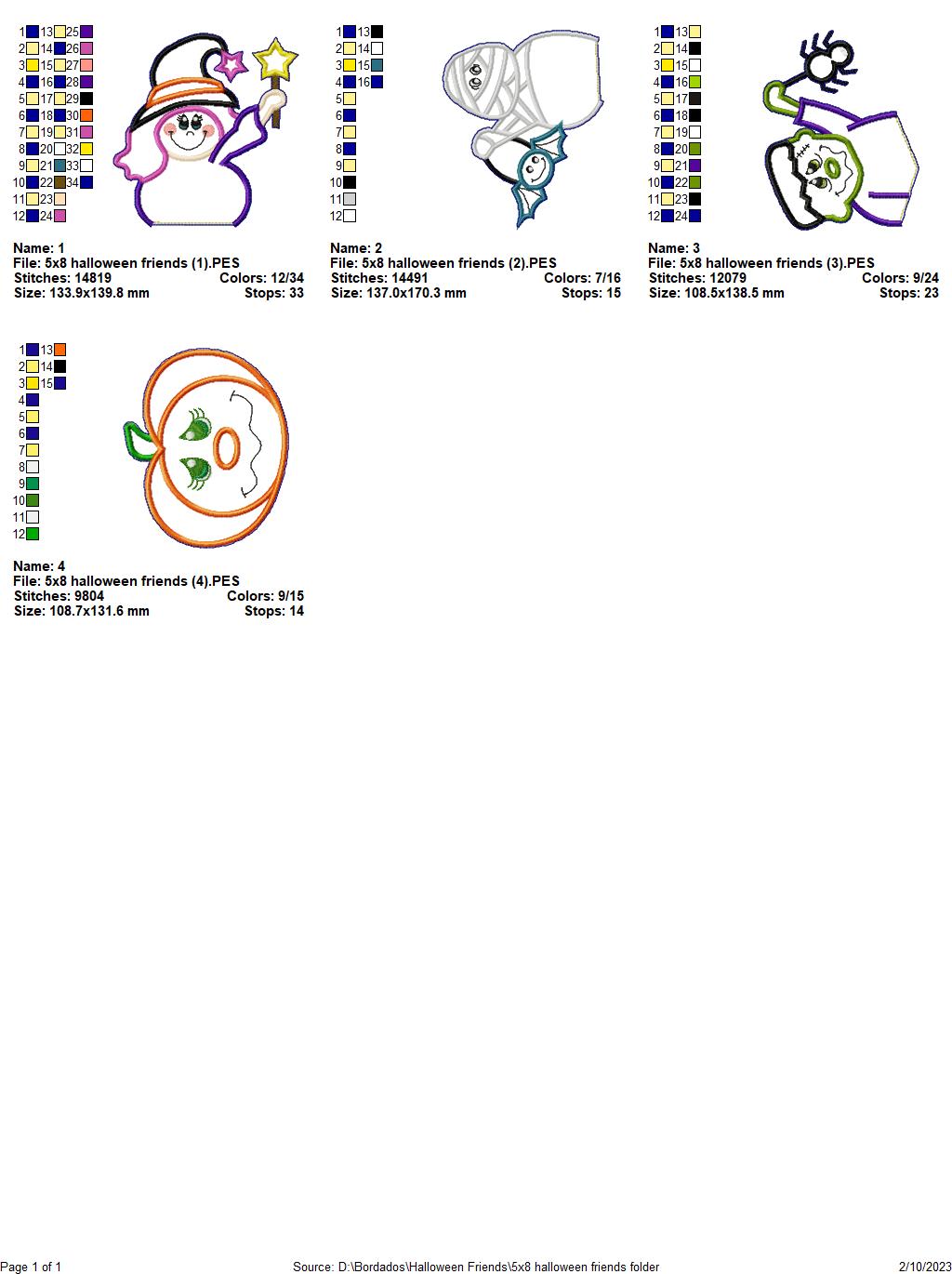 Halloween Friends - ITH Project - Machine Embroidery Design