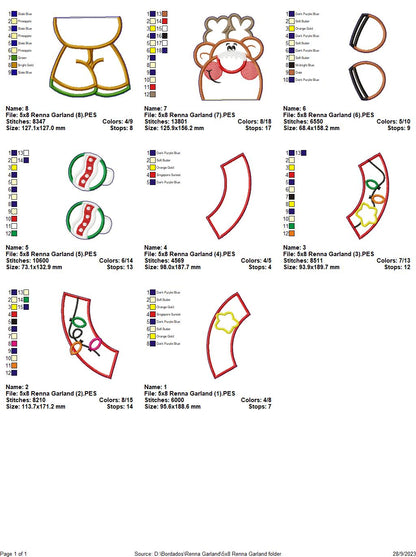 Reindeer Wreath - ITH Project - Machine Embroidery Design