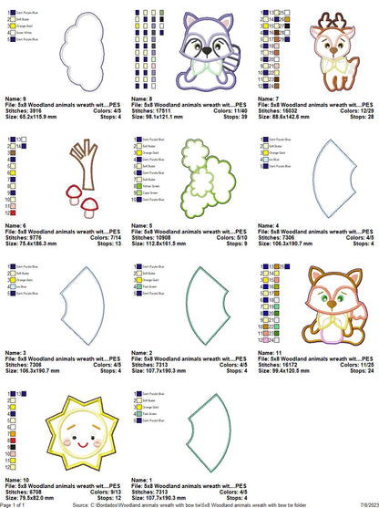 Woodland Animals Boy Wreath - ITH Project - Machine Embroidery Design