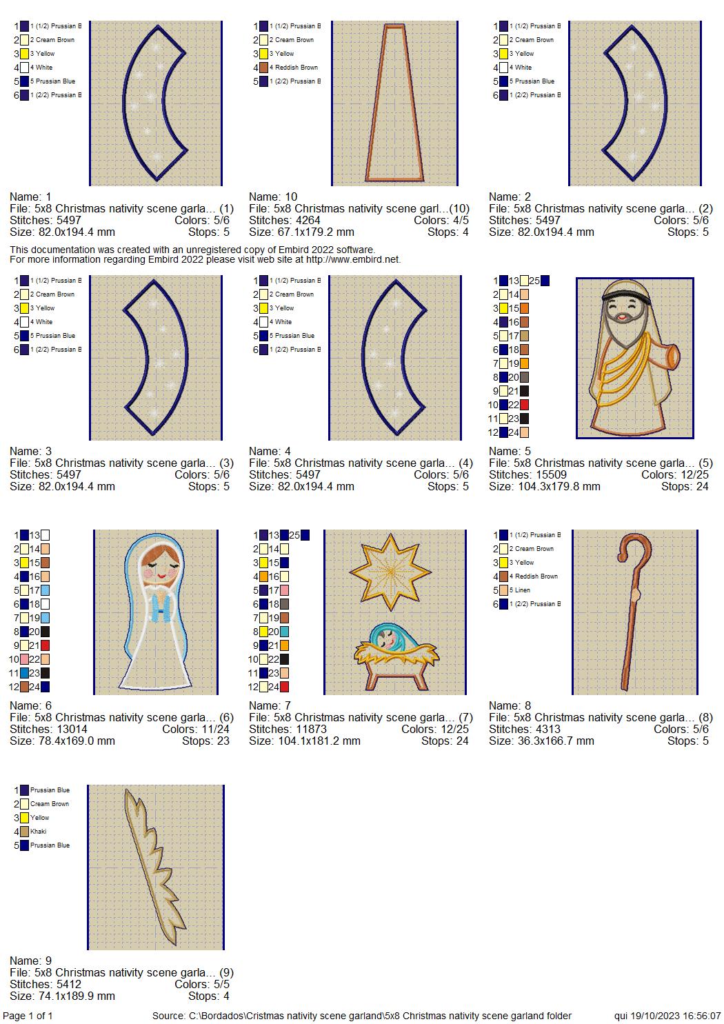 Christmas Nativity Wreath - ITH Project - Machine Embroidery Design