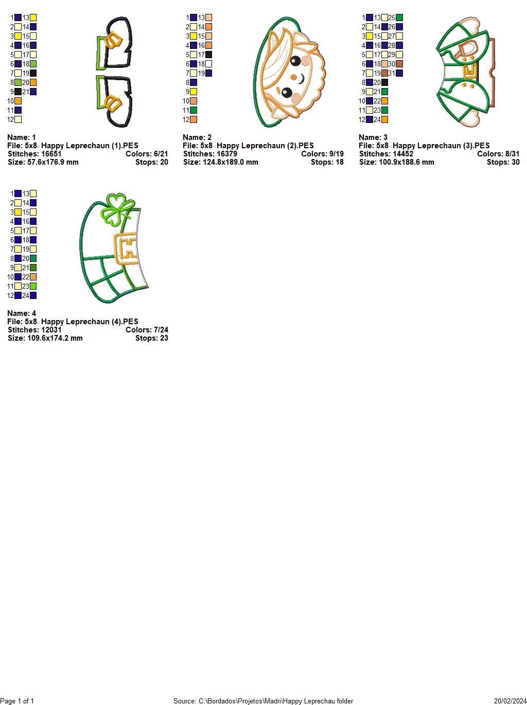 Cute Leprechaun - ITH Project - Machine Embroidery Design