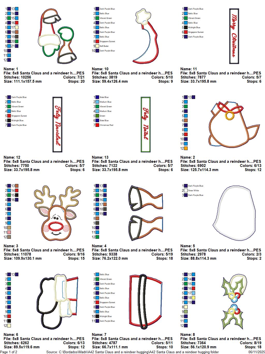 Santa and Reindeer – ITH Project – Machine Embroidery Design