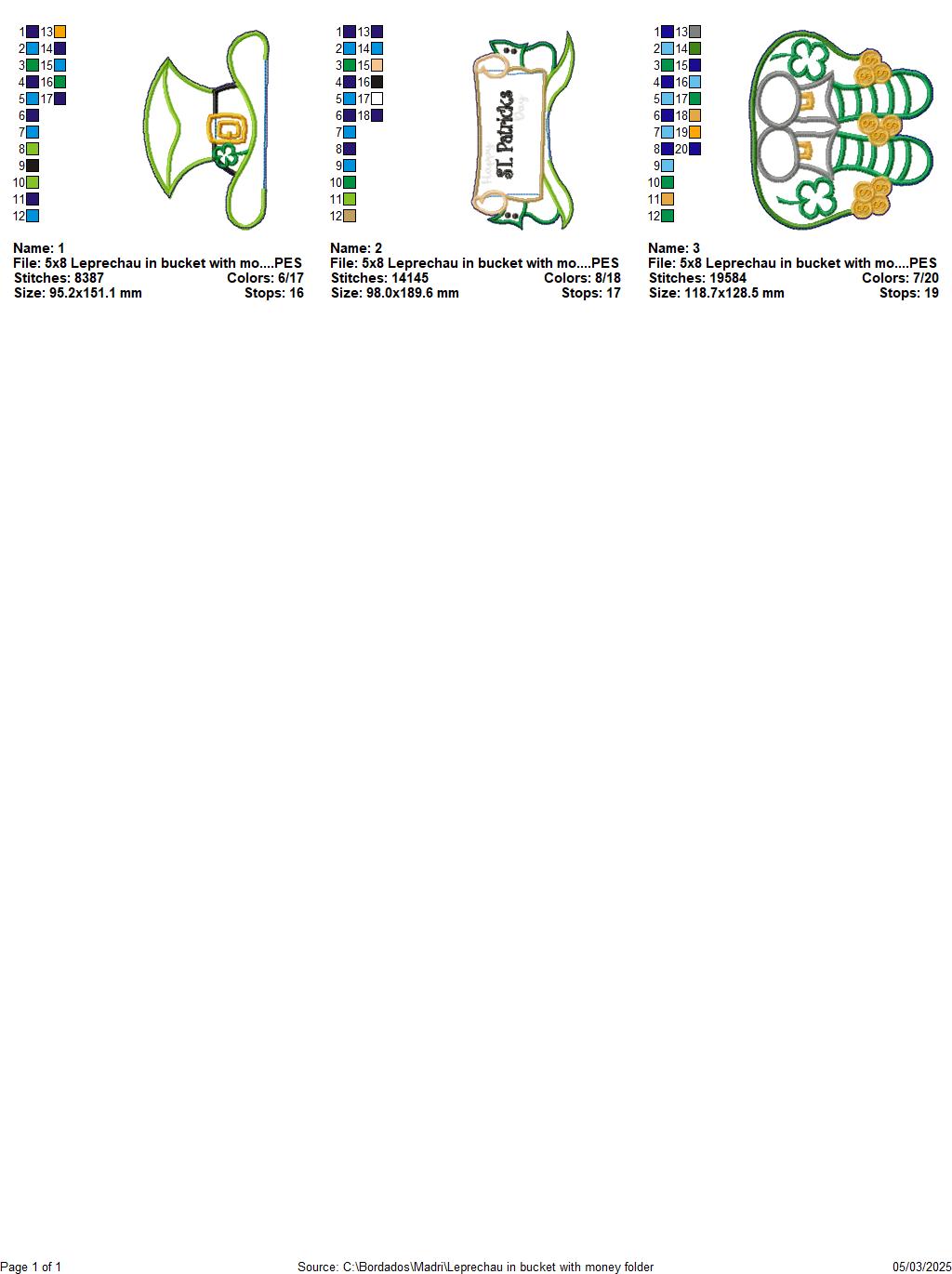 Leprechau in a Bucket of Gold - ITH Project - Machine Embroidery Design