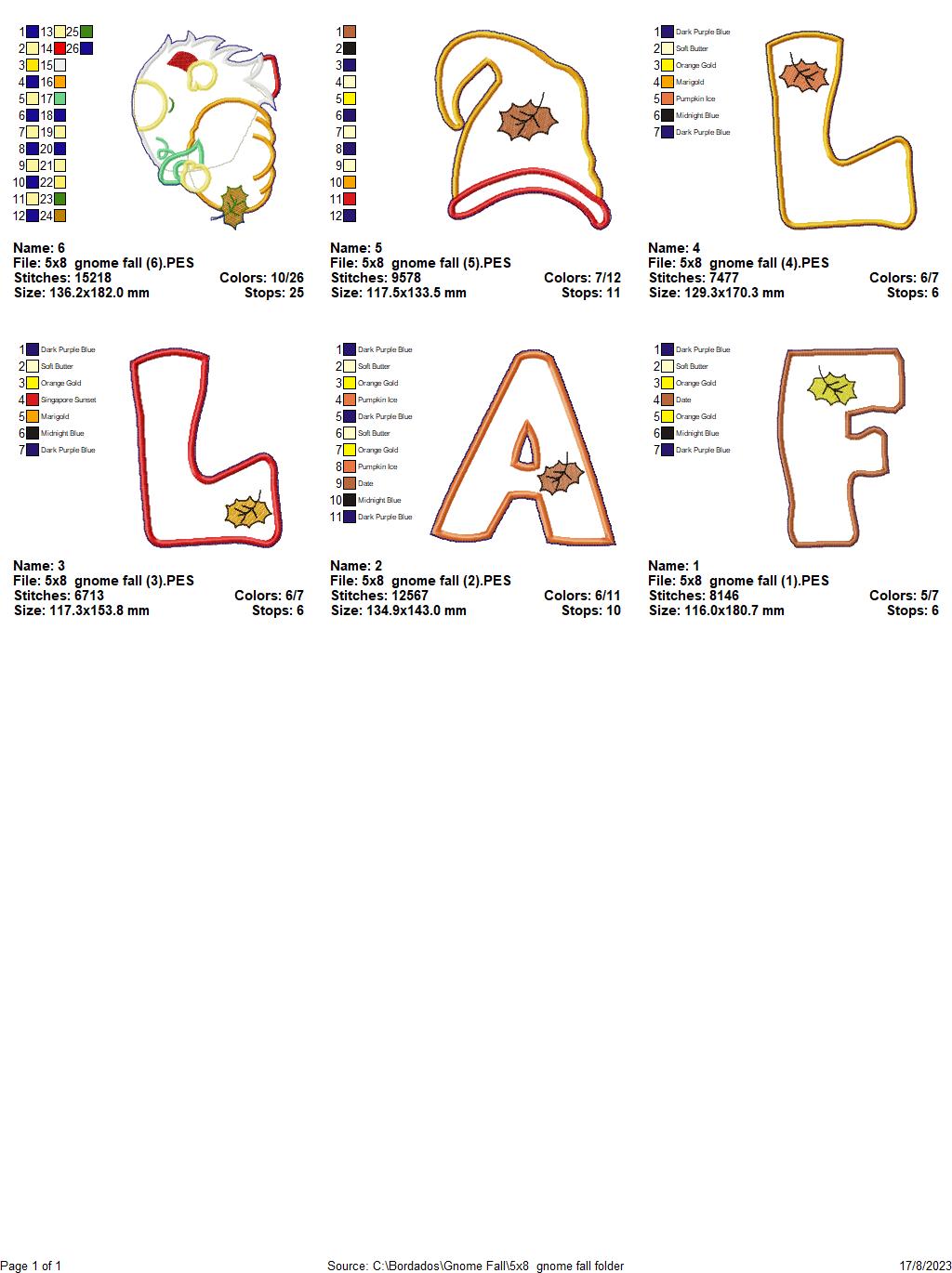 Fall Gnome Door Ornament - ITH Project - Machine Embroidery Design