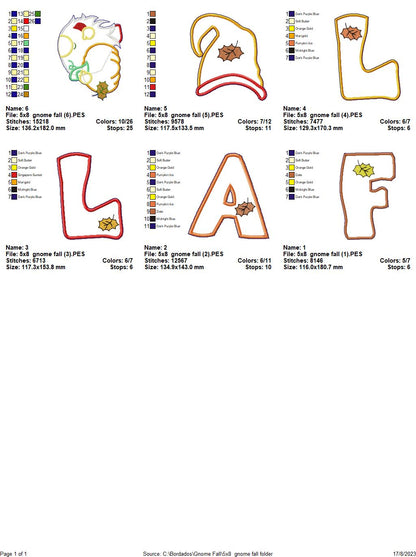 Fall Gnome Door Ornament - ITH Project - Machine Embroidery Design