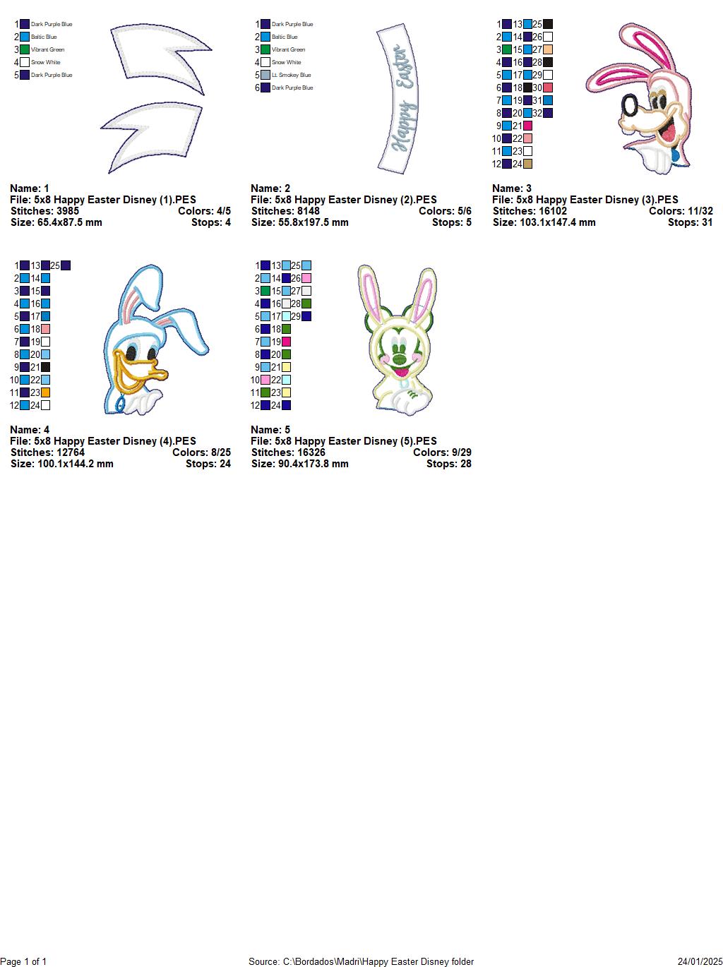 Disney Happy Easter - ITH Project - Machine Embroidery Design