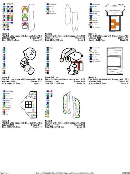 Charlie and Snoopy Christmas Scene – ITH Project – Machine Embroidery Design