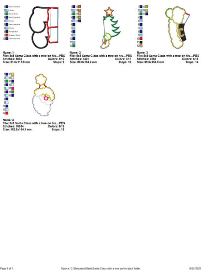 Santa Claus Holding a Tree - ITH Project - Machine Embroidery Design