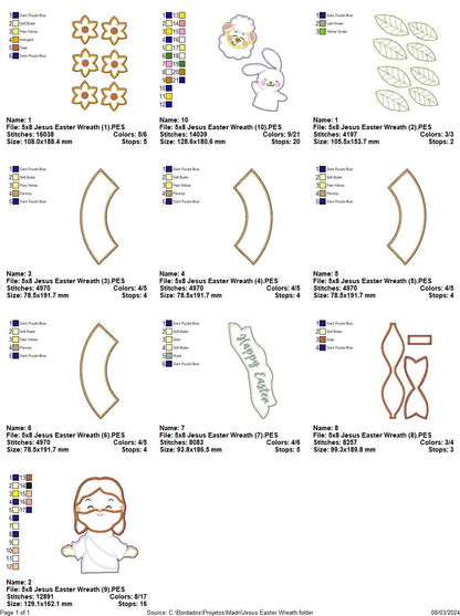 Jesus Easter Garland - ITH Project - Machine Embroidery Design