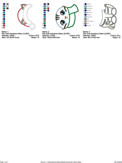 Christmas Kitty - ITH Project - Machine Embroidery Design